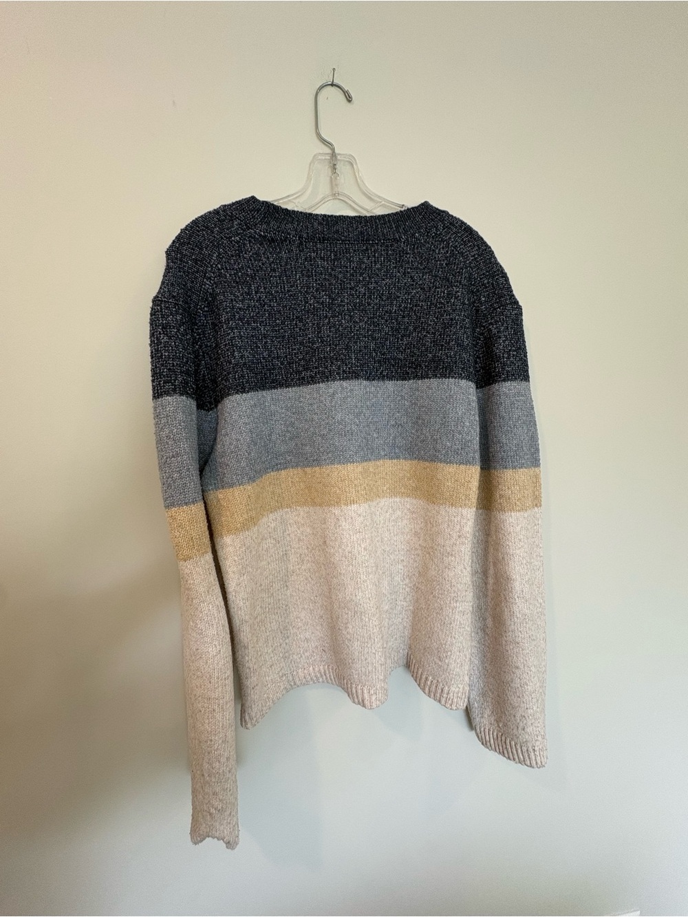 Z Supply Neutral Striped Long Sleeve Crewneck Knit Sweater Medium - Picture 6 of 7